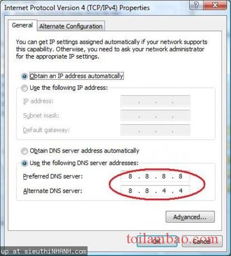 cách thay đổi dns trong win7