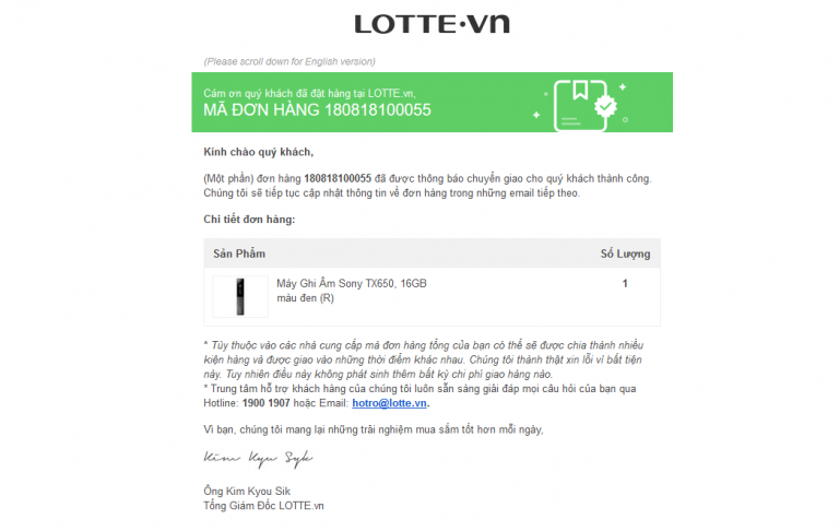 Trải nghiệm lần đầu mua hàng trên Lotte: Rất chuyên nghiệp Trải nghiệm lần đầu mua hàng trên Lotte: Rất chuyên nghiệp